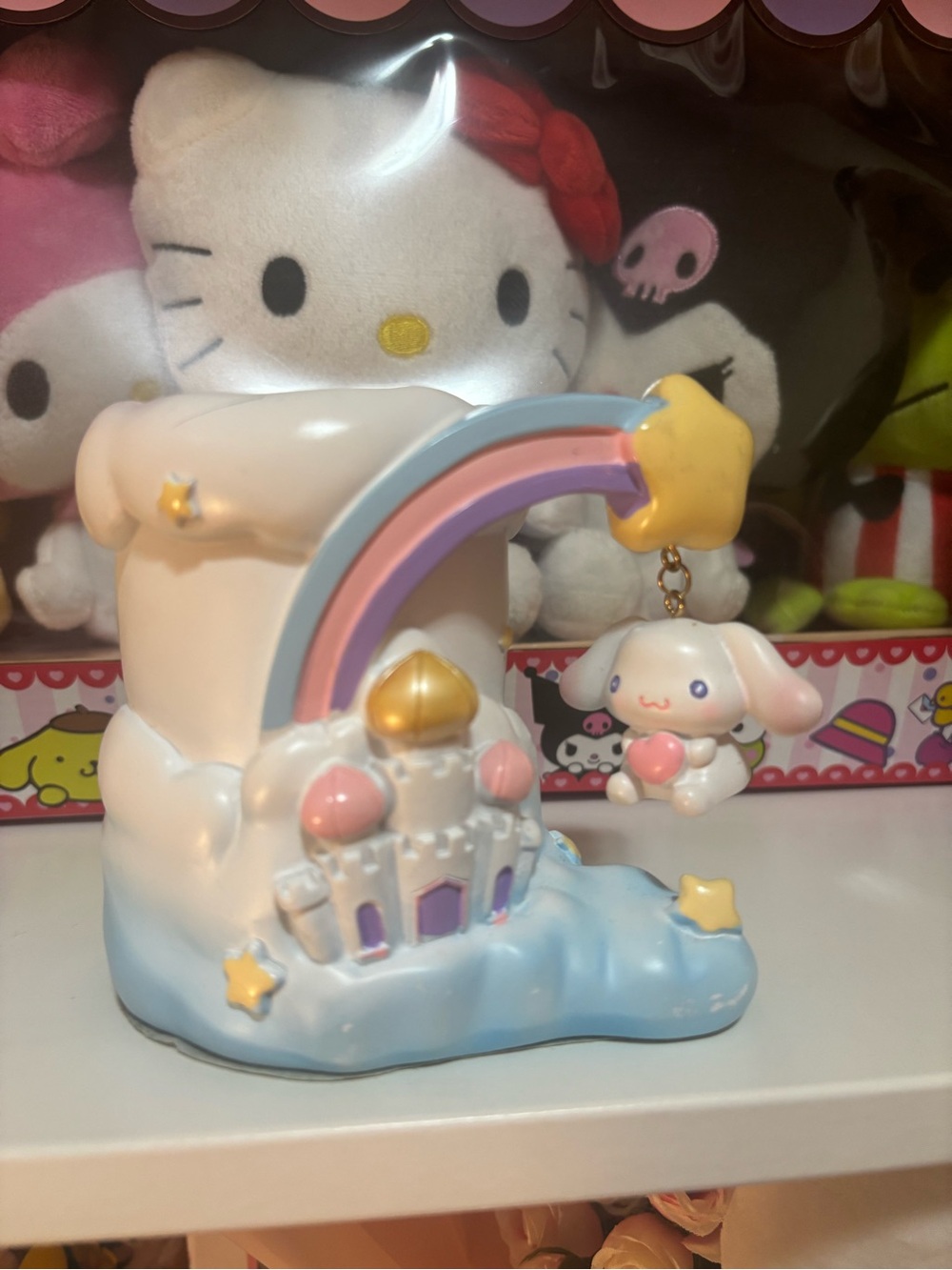 Sanrio Cinnamoroll Rainbow Castle Pen Cup - White, Pastel Pink & Blue
